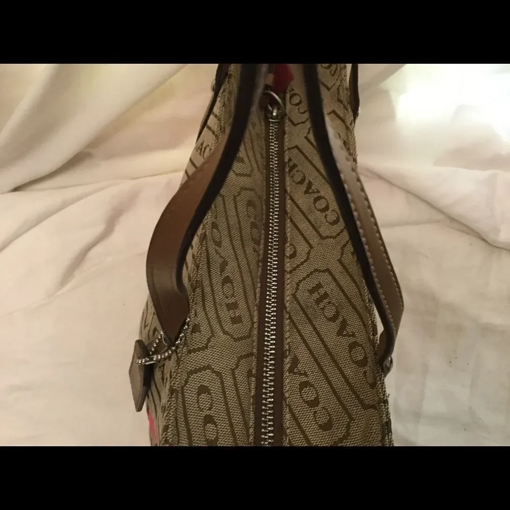 Coach Signature Stripe Handbag Tote Bag F12252 - Picture 5 of 10